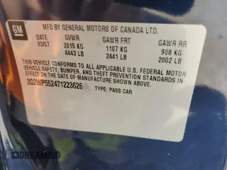 2007 Pontiac Grand Prix with VIN 2G2WP552471223626, listed as a Copart auction lot 52220855 with 122,223 mi miles and Salvage title. Bid and sale history available at DreamBid. Image 14.