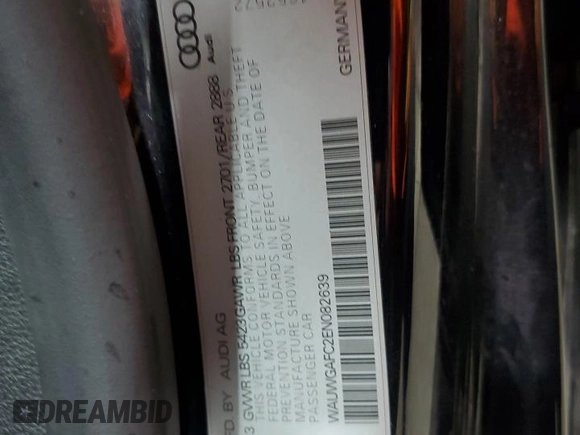 2014 Audi A7 Premium Plus z VIN WAUWGAFC2EN082639, wystawiony jako Copart lot #50797845 z przebiegiem 181 685 mil mil oraz Szkody całkowita. Historia ofert i sprzedaży dostępna na DreamBid. Obrazek 13.