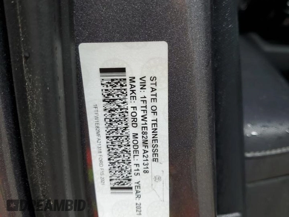2021 Ford F-150 XL with VIN 1FTFW1E82MFA21318, listed as a Copart auction lot 54409795 with 74,977 mi miles and Salvage Title. Bid and sale history available at carsss.com. Image 12.