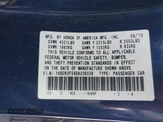 2016 Honda Accord Sport with VIN 1HGCR2F56GA036038, listed as a IAAI auction lot 41903011 with 240,792 mi miles and . Bid and sale history available at DreamBid. Image 9.
