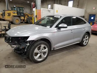 2023 Audi Q5 Sportback S line Premium Plus with VIN WA15AAFY3P2154281, listed as a Copart auction lot 49456025 with 19,896 mi miles and Salvage title. Bid and sale history available at DreamBid. Image 1.