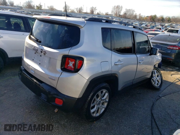 2018 Jeep Renegade Latitude with VIN ZACCJABB2JPJ35522, listed as a Copart auction lot 80332793 with 81,256 mi miles and Salvage title. Bid and sale history available at DreamBid. Image 3.