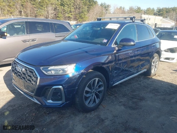 2022 Audi Q5 S line Premium with VIN WA1GAAFY2N2061600, listed as a IAAI auction lot 41823590 with 18,963 mi miles. Bid and sale history available at carsss.com. Image 2.