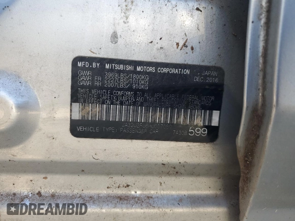 2017 Mitsubishi Lancer ES with VIN JA32U2FU6HU007069, listed as a Copart auction lot 69270844 with 176,851 mi miles and Salvage Title. Bid and sale history available at DreamBid. Image 15.