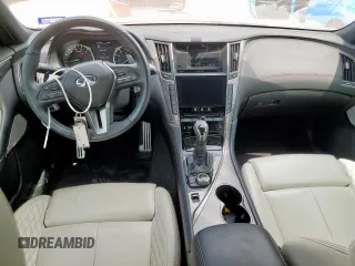 2020 Infiniti Q50 Red Sport 400 with VIN JN1FV7AR1LM660114, listed as a Copart auction lot 55658965 with 28,318 mi miles and Salvage title. Bid and sale history available at DreamBid. Image 8.
