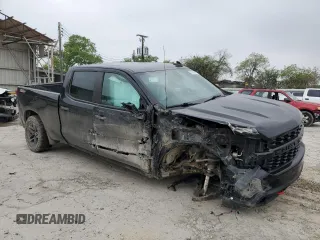 2021 Chevrolet Silverado 1500 Custom Trail Boss with VIN 1GCPYCEF5MZ296592, listed as a Copart auction lot 50968655 with 60,010 mi miles and Salvage Title. Bid and sale history available at DreamBid. Image 4.