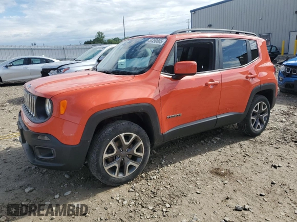 2017 Jeep Renegade Latitude z VIN ZACCJBBB0HPE44263, wystawiony jako Copart lot #58490605 z przebiegiem 110 555 mil mil oraz Nie do naprawy. Historia ofert i sprzedaży dostępna na DreamBid. Obrazek 1.