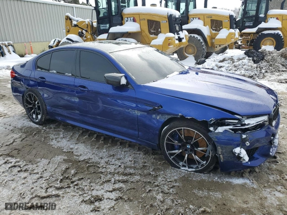 2019 BMW M5 with VIN WBSJF0C57KB446785, listed as a Copart auction lot 45575735 with NaN miles and Salvage Title. Bid and sale history available at carsss.com. Image 4.