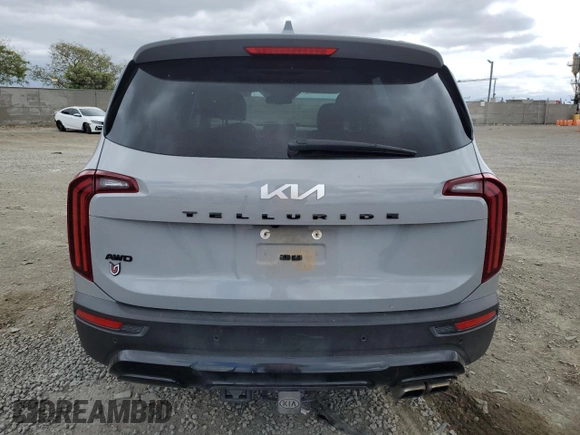 2022 Kia Telluride EX with VIN 5XYP3DHC7NG238182, listed as a Copart auction lot 53732035 with 69,631 mi miles and Salvage title. Bid and sale history available at DreamBid. Image 6.