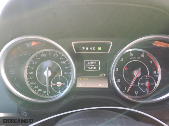 2015 Mercedes-Benz G-Class G 63 AMG with VIN WDCYC7DFXFX237297, listed as a Copart auction lot 46496835 with 114,346 mi miles and Clean Title. Bid and sale history available at carsss.com. Image 9.