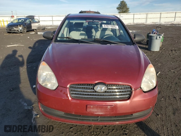 2006 Hyundai Accent GLS with VIN KMHCN46C86U047524, listed as a Copart auction lot 47071055 with 116,918 mi miles and Salvage Title. Bid and sale history available at carsss.com. Image 5.