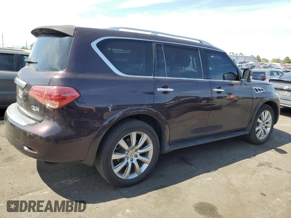 2012 Infiniti QX56 8-passenger with VIN JN8AZ2NC4C9317535, listed as a Copart auction lot 69211014 with 157,117 mi miles and Clean Title. Bid and sale history available at carsss.com. Image 3.