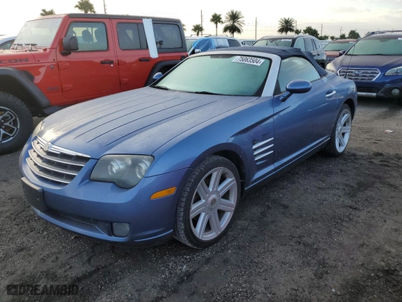 2005 Chrysler Crossfire Limited with VIN 1C3AN65L65X046320, listed as a Copart auction lot 75063504 with 98059 miles and Salvage Title. Bid and sale history available at carsss.com. Image 1.