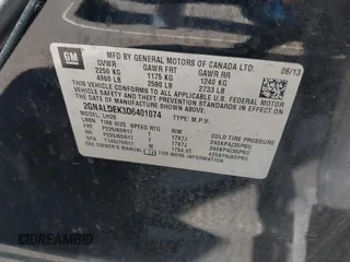 2013 Chevrolet Equinox LT with VIN 2GNALDEK3D6401074, listed as a IAAI auction lot 42005127 with 152,828 mi miles. Bid and sale history available at carsss.com. Image 9.