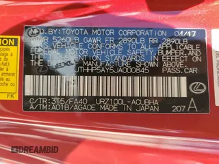 2018 Lexus LC 500h с VIN JTHHP5AY5JA000845, выставлен на аукционе Copart как лот 60200044 с пробегом 15 161 миль миль и На запчасти • Non repairable. История ставок и продаж доступна на DreamBid. Изображение 14.