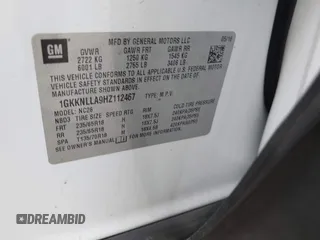 2017 GMC Acadia SLE z VIN 1GKKNLLA9HZ112467, wystawiony jako IAAI lot #42269084 z przebiegiem 137 571 mil mil oraz . Historia ofert i sprzedaży dostępna na DreamBid. Obrazek 9.