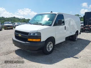 2020 Chevrolet Express Cargo with VIN 1GCWGAFG8L1173280, listed as a IAAI auction lot 42434124 with 157,399 mi miles and . Bid and sale history available at DreamBid. Image 2.