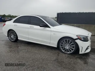 2019 Mercedes-Benz C 43 AMG with VIN 55SWF6EBXKU301576, listed as a Copart auction lot 56578005 with 98,509 mi miles and Salvage title. Bid and sale history available at DreamBid. Image 4.