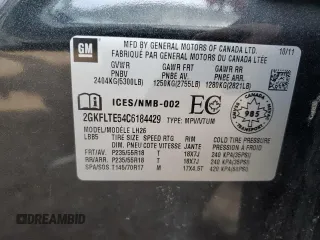2012 GMC Terrain SLE-2 z VIN 2GKFLTE54C6184429, wystawiony jako Copart lot #50014615 z przebiegiem 150 463 mil mil oraz Szkoda całkowita • Salvage title. Historia ofert i sprzedaży dostępna na DreamBid. Obrazek 14.