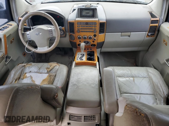 2005 Infiniti QX56 with VIN 5N3AA08A35N802103, listed as a Copart auction lot 44814005 with 343,164 mi miles and Salvage Title. Bid and sale history available at carsss.com. Image 8.