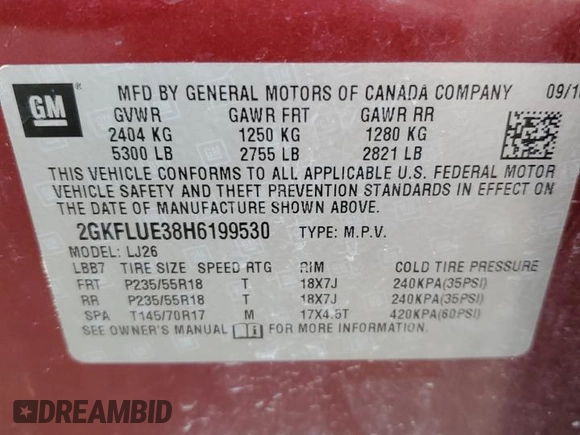 2017 GMC Terrain SLT z VIN 2GKFLUE38H6199530, wystawiony jako Copart lot #47849835 z przebiegiem 150 640 mil mil oraz Szkoda całkowita • Salvage title. Historia ofert i sprzedaży dostępna na DreamBid. Obrazek 15.