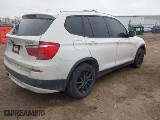 2013 BMW X3 xDrive28i with VIN 5UXWX9C55D0A27106, listed as a IAAI auction lot 41468713 with 198,996 mi miles. Bid and sale history available at carsss.com. Image 4.