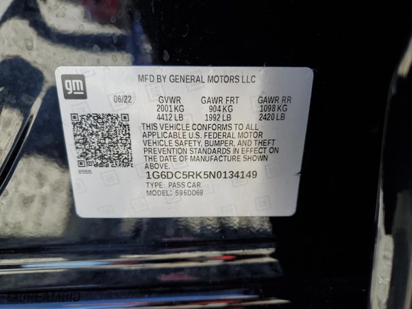 2022 Cadillac CT4 Sport with VIN 1G6DC5RK5N0134149, listed as a Copart auction lot 43377755 with 31,906 mi miles and Salvage Title. Bid and sale history available at carsss.com. Image 14.