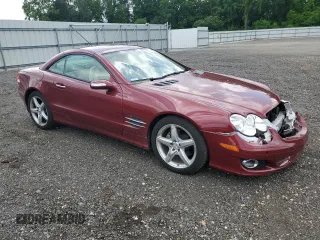 2007 Mercedes-Benz SL 550 with VIN WDBSK71F47F125314, listed as a Copart auction lot 60307285 with 53,051 mi miles and Salvage title. Bid and sale history available at DreamBid. Image 4.