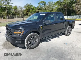 2024 Ford F-150 STX with VIN 1FTEW2KP2RKD25390, listed as a Copart auction lot 47856945 with 12,500 mi miles and Salvage Title. Bid and sale history available at carsss.com. Image 1.