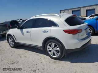 2014 Infiniti QX70 with VIN JN8CS1MWXEM412393, listed as a Copart auction lot 71877304 with 86,401 mi miles and Salvage Title. Bid and sale history available at carsss.com. Image 2.