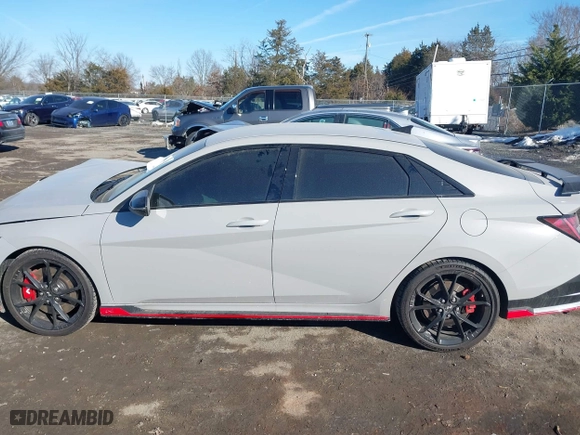 2025 Hyundai Elantra N with VIN KMHLW4DK9SU023797, listed as a IAAI auction lot 41433306 with 2,019 mi miles. Bid and sale history available at carsss.com. Image 14.