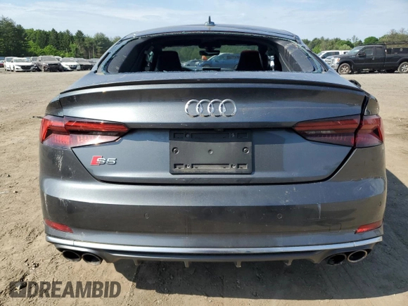 2018 Audi S5 Sportback Prestige z VIN WAUC4CF54JA097251, wystawiony jako Copart lot #56038824 z przebiegiem Nie podano mil oraz Szkoda całkowita • Salvage title. Historia ofert i sprzedaży dostępna na DreamBid. Obrazek 6.