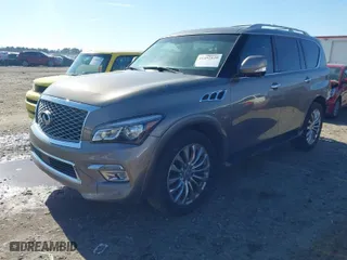 2015 Infiniti QX80 with VIN JN8AZ2NC3F9370537, listed as a IAAI auction lot 41492839 with 137,129 mi miles. Bid and sale history available at carsss.com. Image 2.