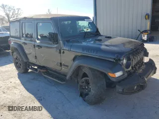 2022 Jeep Wrangler Unlimited Sport S with VIN 1C4HJXDG0NW225815, listed as a Copart auction lot 84528824 with 53,621 mi miles and Salvage Title. Bid and sale history available at carsss.com. Image 4.
