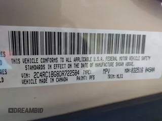 2013 Chrysler Town & Country Touring with VIN 2C4RC1BG8DR722584, listed as a IAAI auction lot 41854772 with 84,453 mi miles. Bid and sale history available at carsss.com. Image 9.