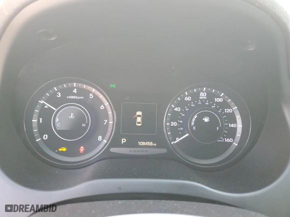 2016 Hyundai Azera with VIN KMHFG4JG3GA507628, listed as a Copart auction lot 50643975 with 108,458 mi miles and Salvage Title. Bid and sale history available at carsss.com. Image 9.