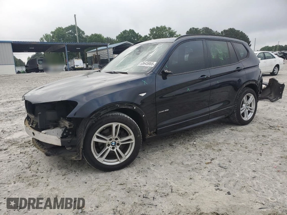 2014 BMW X3 xDrive35i with VIN 5UXWX7C51E0E79351, listed as a Copart auction lot 53645955 with 112,580 mi miles and Salvage Title. Bid and sale history available at DreamBid. Image 1.