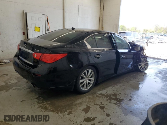2016 Infiniti Q50 with VIN JN1EV7AR0GM341143, listed as a Copart auction lot 52911345 with 93,663 mi miles and Salvage Title. Bid and sale history available at DreamBid. Image 3.