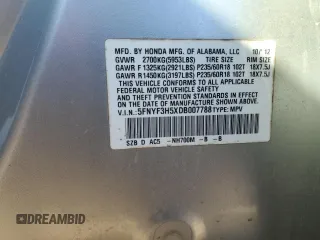 2013 Honda Pilot EX-L with VIN 5FNYF3H5XDB007788, listed as a Copart auction lot 46915235 with 155,767 mi miles and Salvage Title. Bid and sale history available at DreamBid. Image 15.
