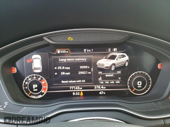 2018 Audi SQ5 Premium Plus with VIN WA1A4AFY8J2008343, listed as a Copart auction lot 79238053 with 77,143 mi miles and . Bid and sale history available at DreamBid. Image 9.