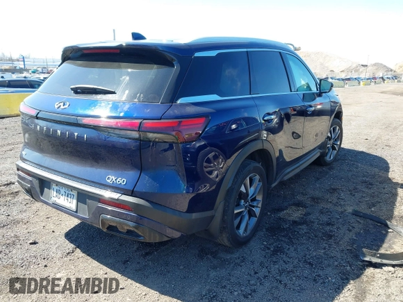 2023 Infiniti QX60 Luxe z VIN 5N1DL1FS3PC358124, wystawiony jako IAAI lot #41985237 z przebiegiem 17 259 mil mil oraz . Historia ofert i sprzedaży dostępna na DreamBid. Obrazek 4.