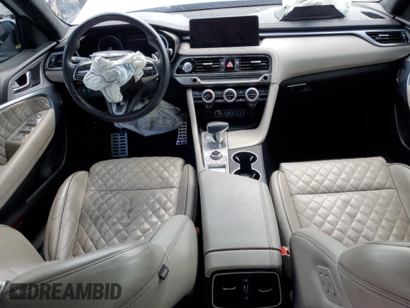 2023 Genesis G70 3.3T with VIN KMTG54TE0PU114678, listed as a Copart auction lot 58924245 with 68,456 mi miles and Non repairable. Bid and sale history available at DreamBid. Image 8.