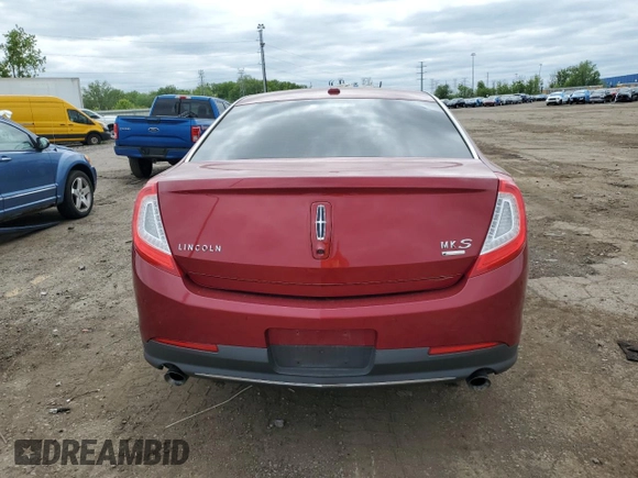 2013 Lincoln MKS EcoBoost with VIN 1LNHL9FT1DG604990, listed as a Copart auction lot 57619245 with 76,899 mi miles and Clean title. Bid and sale history available at DreamBid. Image 6.