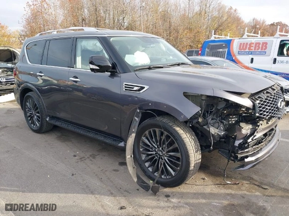 2023 Infiniti QX80 LUXE with VIN JN8AZ2AEXP9304933, listed as a IAAI auction lot 40961697 with 26,746 mi miles. Bid and sale history available at carsss.com. Image 1.