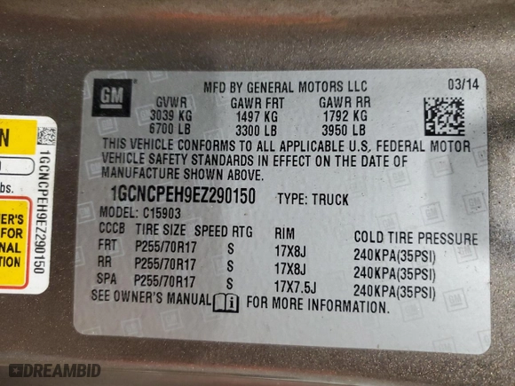 2014 Chevrolet Silverado 1500 Work Truck with VIN 1GCNCPEH9EZ290150, listed as a Copart auction lot 44365695 with 139,783 mi miles and Clean Title. Bid and sale history available at carsss.com. Image 12.