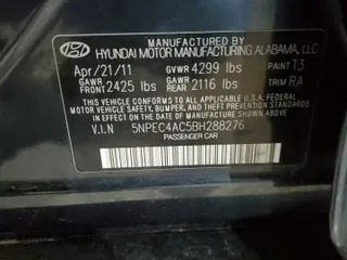 2011 Hyundai Sonata Limited with VIN 5NPEC4AC5BH288276, listed as a Copart auction lot 49893855 with 186,646 mi miles and Salvage Title. Bid and sale history available at DreamBid. Image 13.