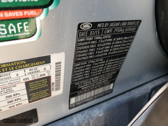 2015 Land Rover Range Rover Sport HSE with VIN SALWG2VFXFA517638, listed as a Copart auction lot 81046784 with 79,195 mi miles and Clean Title. Bid and sale history available at carsss.com. Image 15.