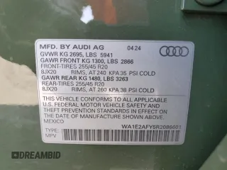 2024 Audi Q5 S line Premium Plus с VIN WA1E2AFY5R2086601, выставлен на аукционе Copart как лот 53965715 с пробегом 5 844 миль миль и Списание • Salvage title. История ставок и продаж доступна на DreamBid. Изображение 14.