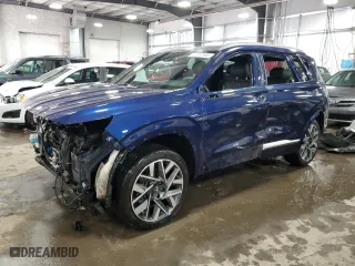 2021 Hyundai Santa Fe Calligraphy with VIN 5NMS5DAL9MH355443, listed as a Copart auction lot 47257535 with 53,855 mi miles and Salvage Title. Bid and sale history available at carsss.com. Image 1.