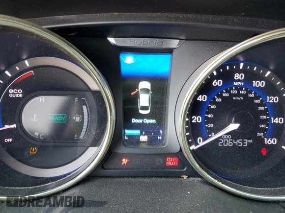 2012 Hyundai Sonata Hybrid with VIN KMHEC4A44CA024902, listed as a Copart auction lot 51710515 with 206,453 mi miles and Salvage Title. Bid and sale history available at DreamBid. Image 9.